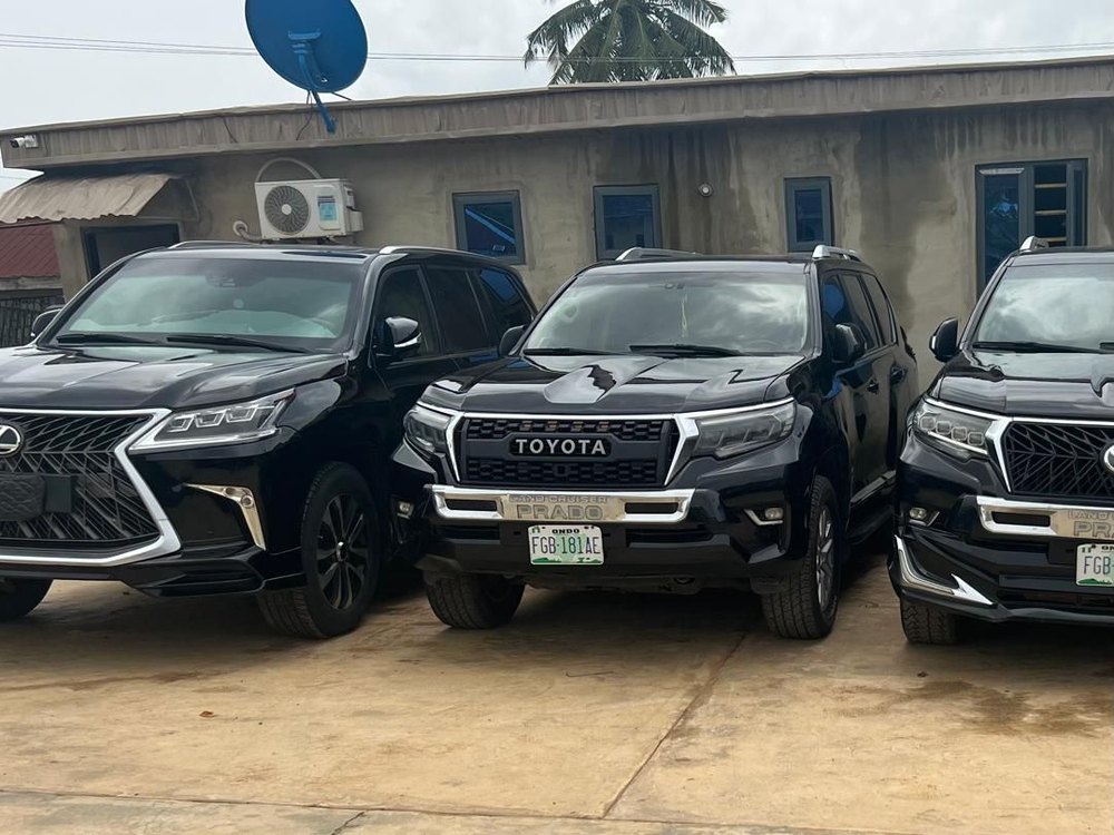 Part of the fleet at the yard in Akure